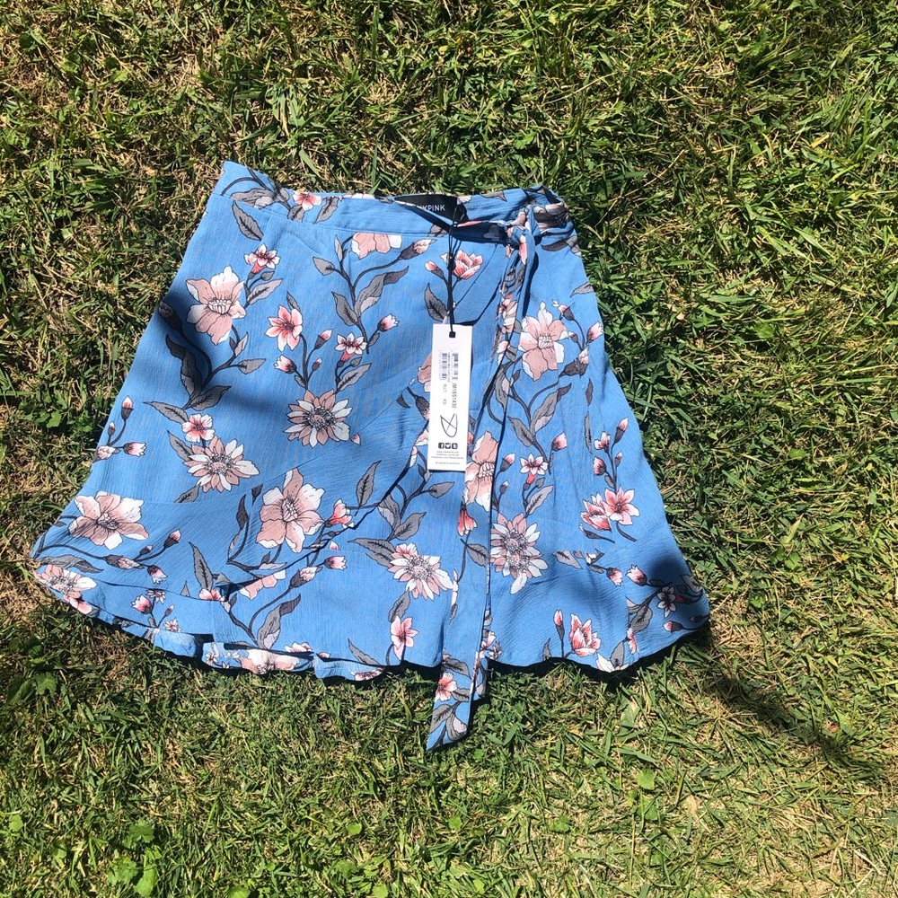 Blue floral skirt